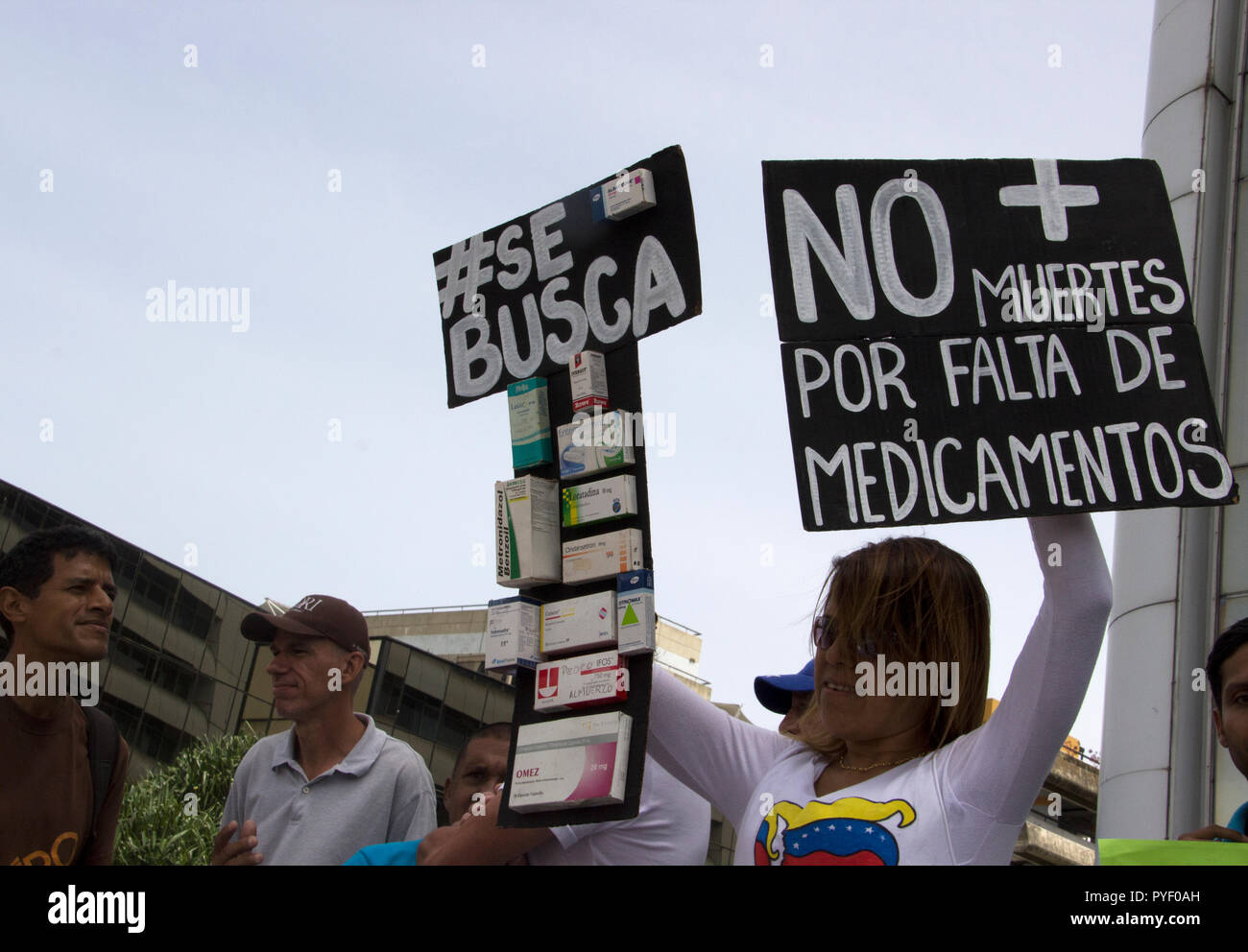 Caracas, Venezuela, le 25 avril 2017 : manifestations de citoyens par rapport à la crise de santé et la pénurie de médicaments Banque D'Images