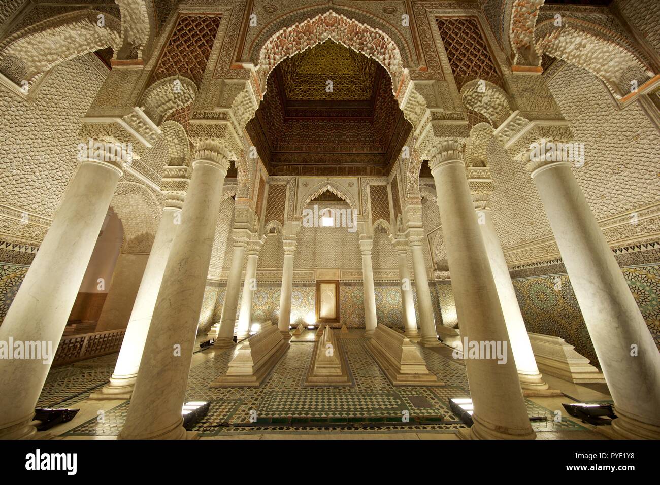 Les Tombeaux Saadiens Maroc Banque D'Images