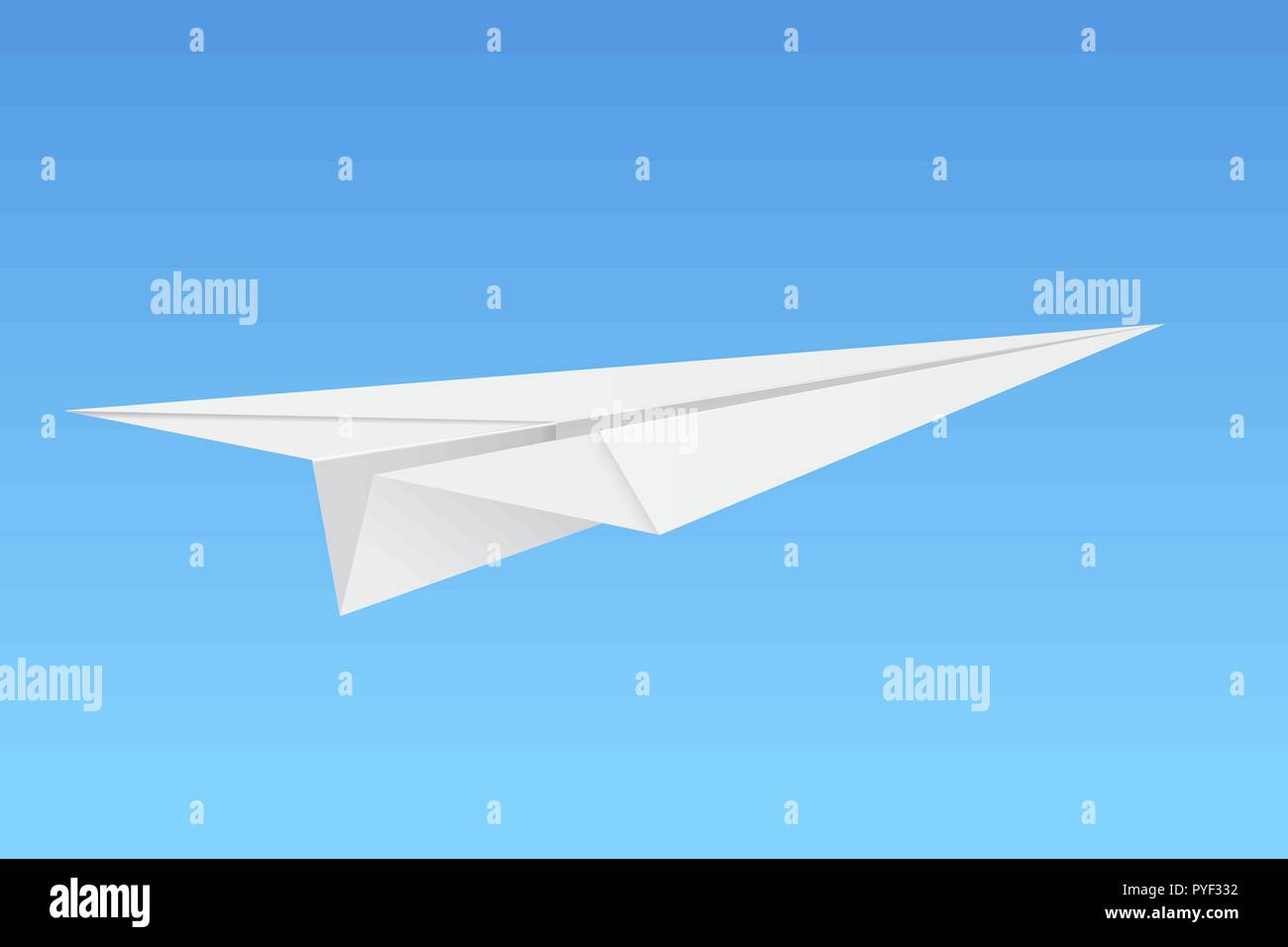 Avion en papier sur fond bleu Illustration de Vecteur