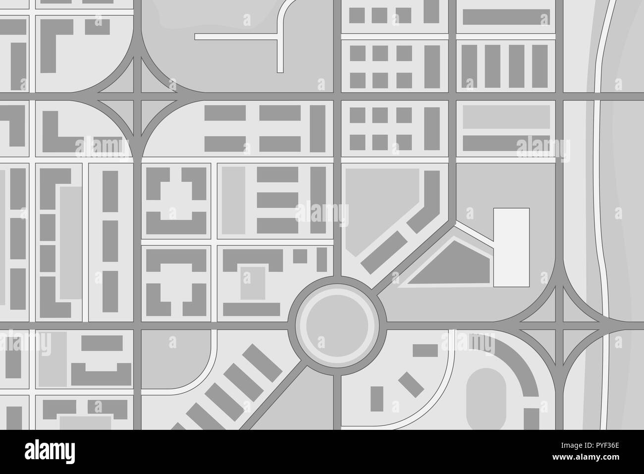 Résumé Plan de la ville. Le noir et blanc Illustration de Vecteur