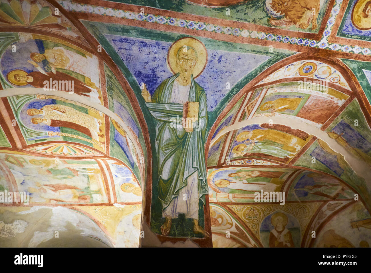 L'Italie, Frioul-vénétie Aquilee, Aquileia, Basilique Patriarcale de Santa Maria Assunta, neuvième siècle Christian fresques, plafond, crypt Banque D'Images