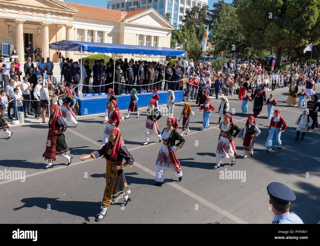 28/10/18 : Chypre : Ochi Day Parade centre de Paphos, Chypre. Banque D'Images