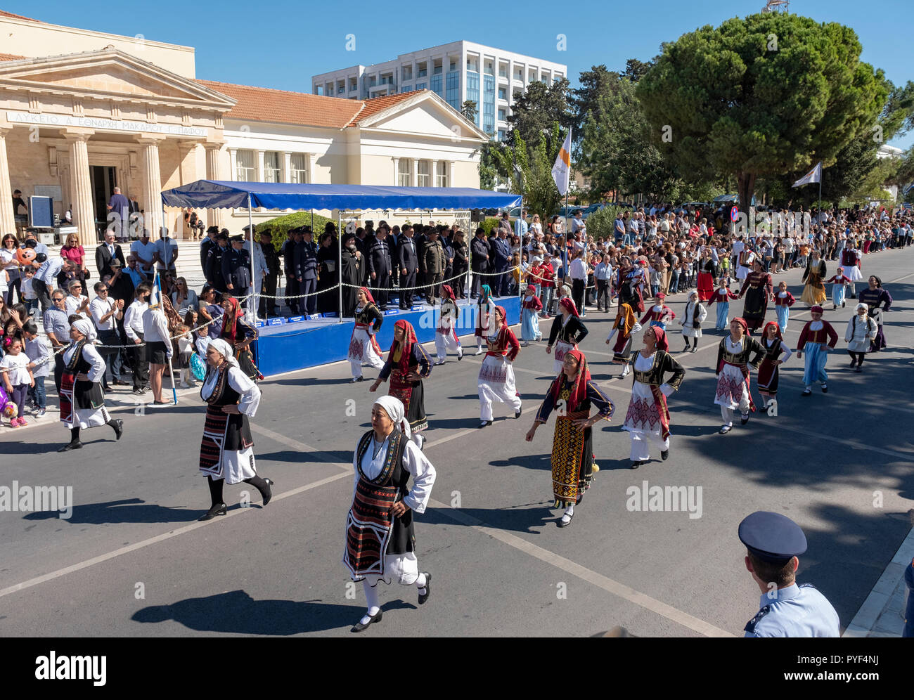 28/10/18 : Chypre : Ochi Day Parade centre de Paphos, Chypre. Banque D'Images