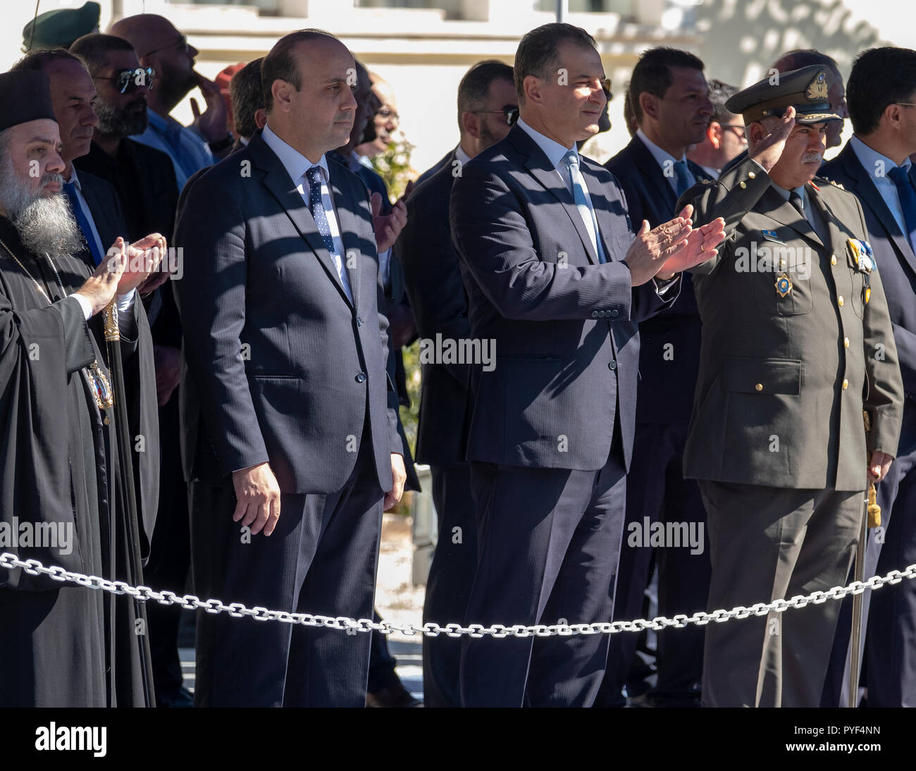 28/10/18 : Chypre : Ochi Day Parade centre de Paphos, Chypre. Banque D'Images