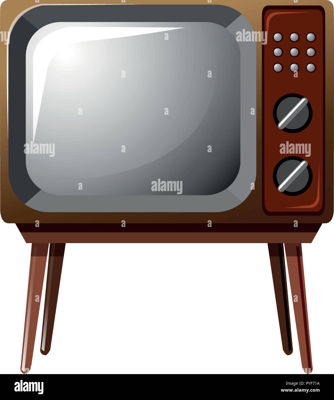 La télévision avec les jambes en bois illustration Illustration de Vecteur