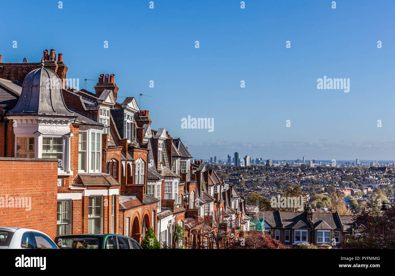 Vue de Londres de Muswell Hill, London, England, UK. Banque D'Images