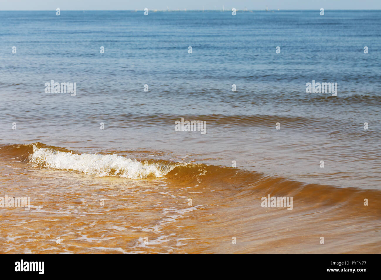 Petite vague de la mer d'Azov à chaud matin d'été Banque D'Images