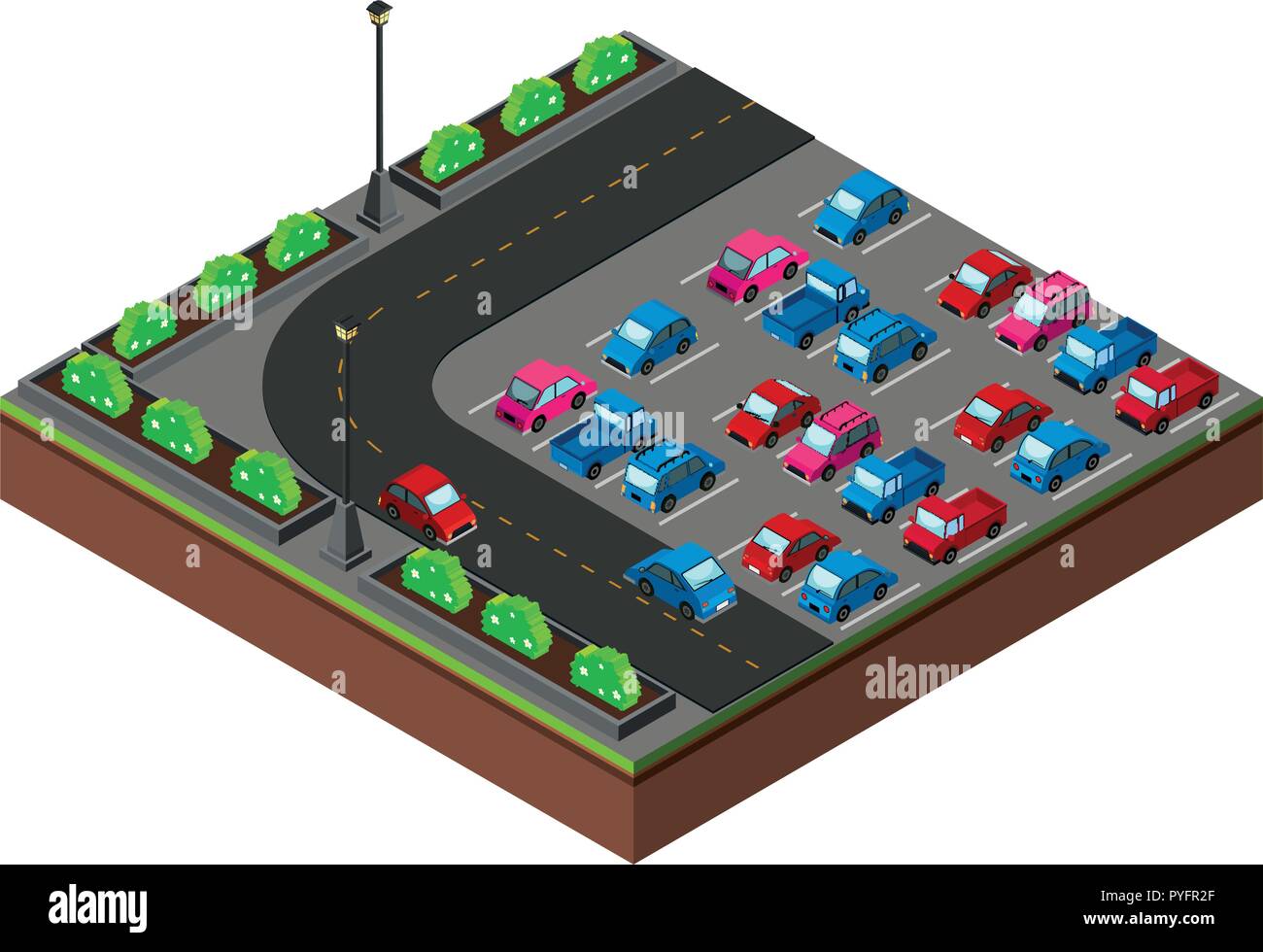 La conception 3D pour parking au coin de l'illustration Illustration de Vecteur