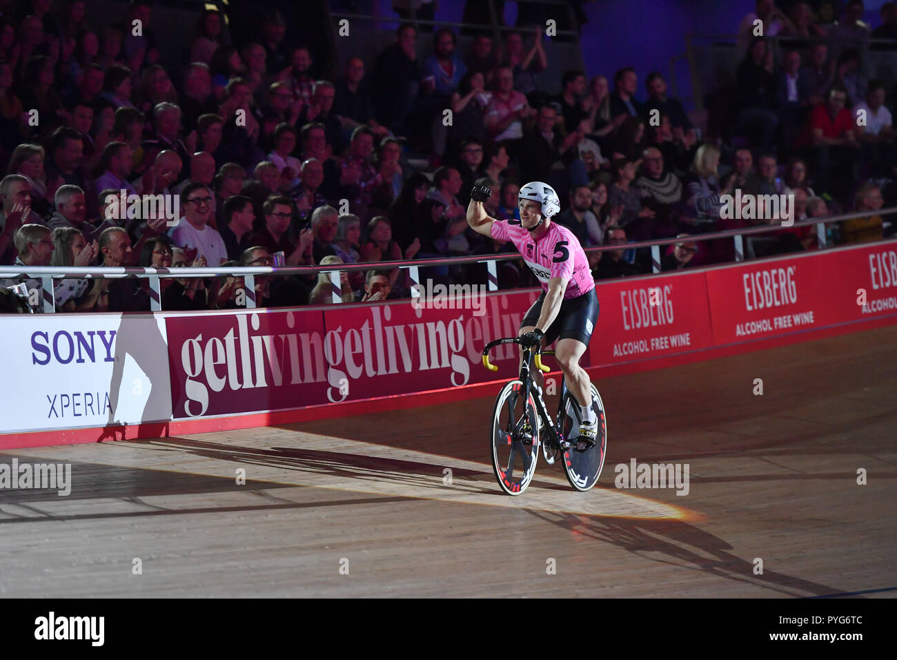 Londres, Royaume-Uni. 27 octobre 2018. Alexander Spratt (GBR) pendant six jours pour Londres 2018 à Lee Valley Velopark, Queen Elizabeth Olympic Park : le samedi, 27 octobre 2018. Londres en Angleterre. (Usage éditorial uniquement, licence requise pour un usage commercial. Aucune utilisation de pari, de jeux ou d'un seul club/ligue/dvd publications.) Banque D'Images