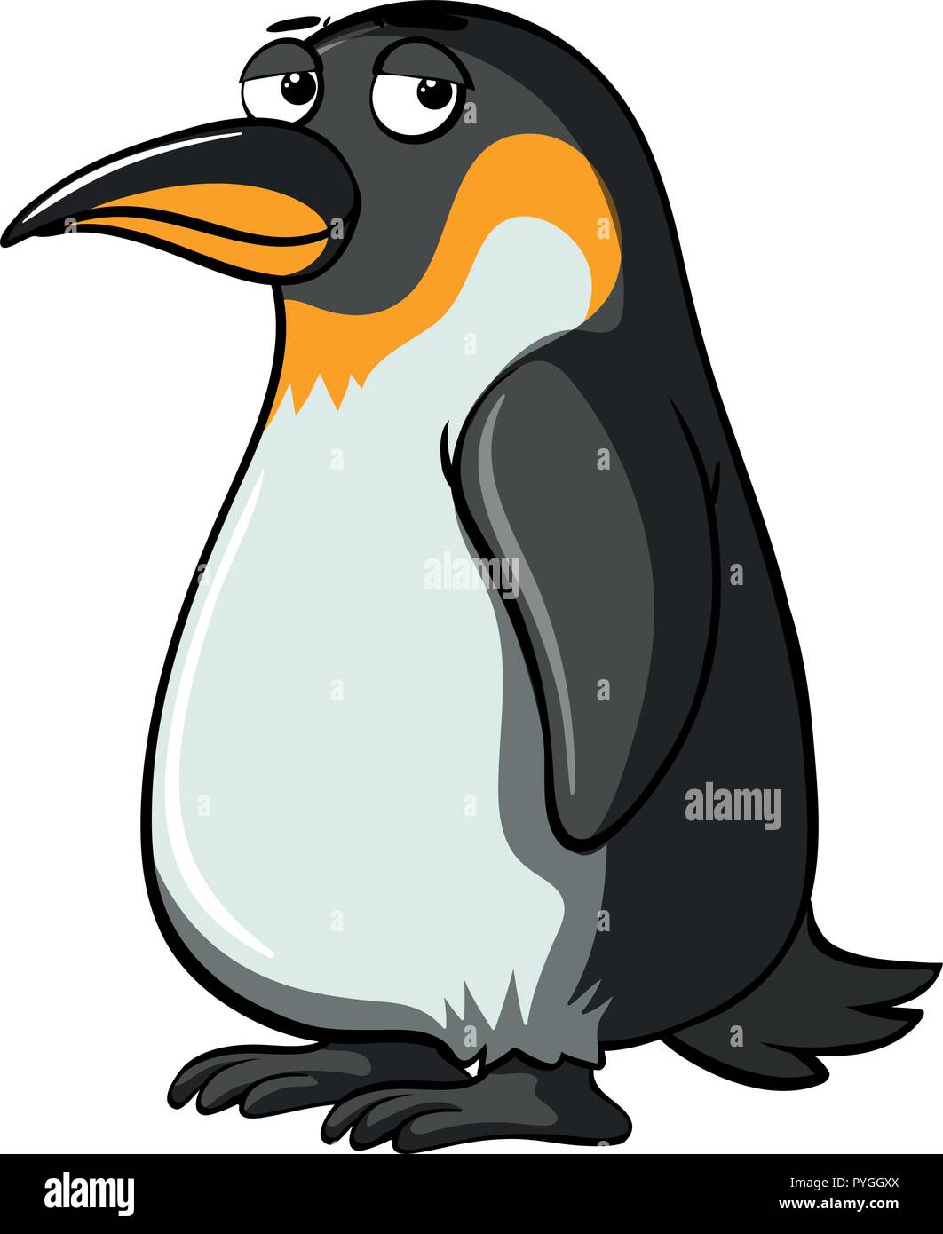 Pingouin avec yeux endormis illustration Illustration de Vecteur