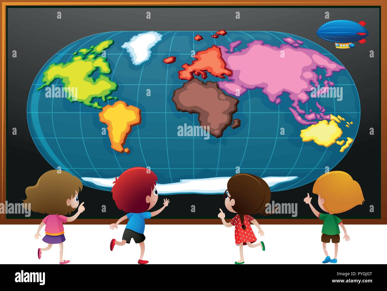 Les Enfants La Carte Du Monde L illustration De L affiche Image les-enfants-la-carte-du-monde-l-illustration-de-l-affiche-image