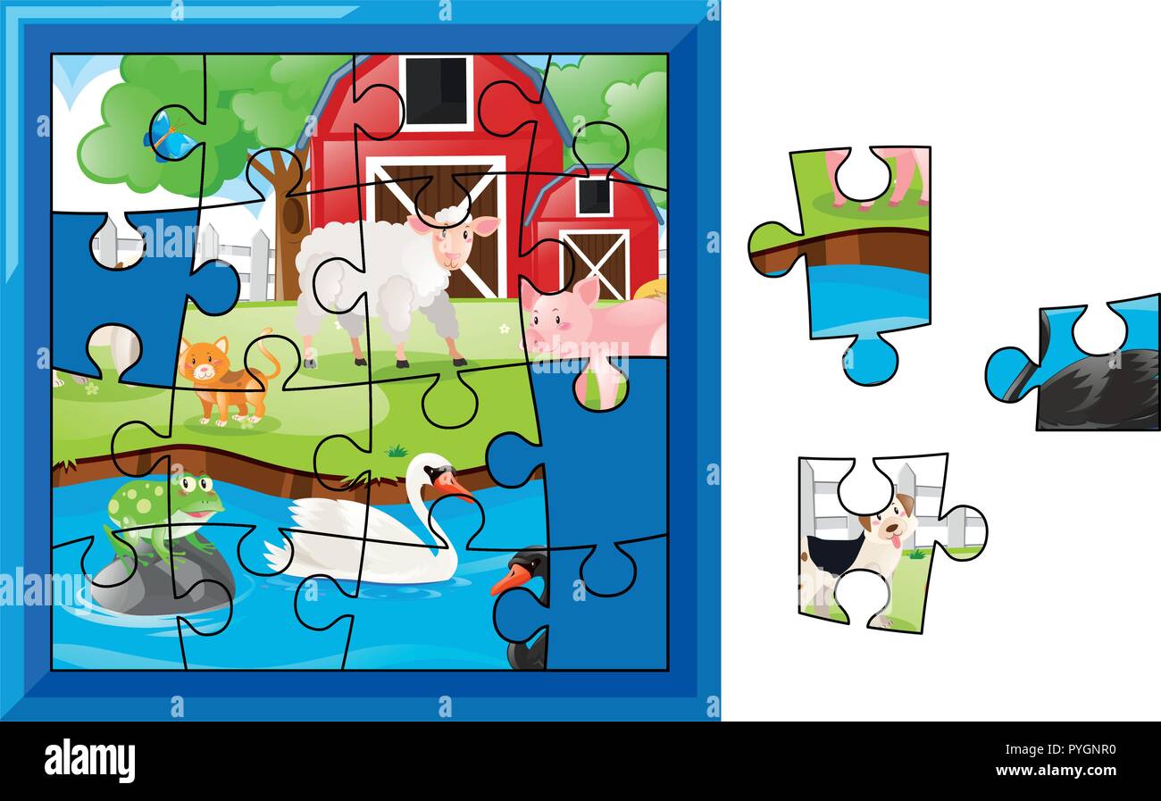 Jigsaw puzzle clip art cartoon Banque de photographies et d’images à ...