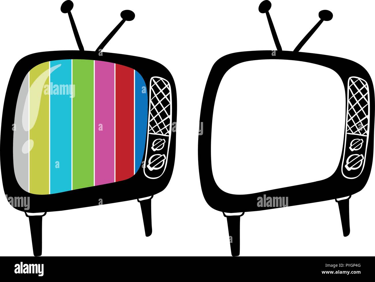 Pour les téléviseurs illustration objets Doodle Illustration de Vecteur