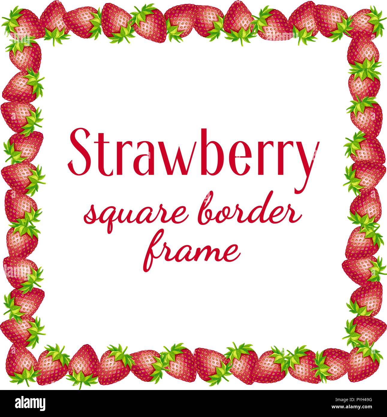 Strawberry square border frame. Illustration de Vecteur