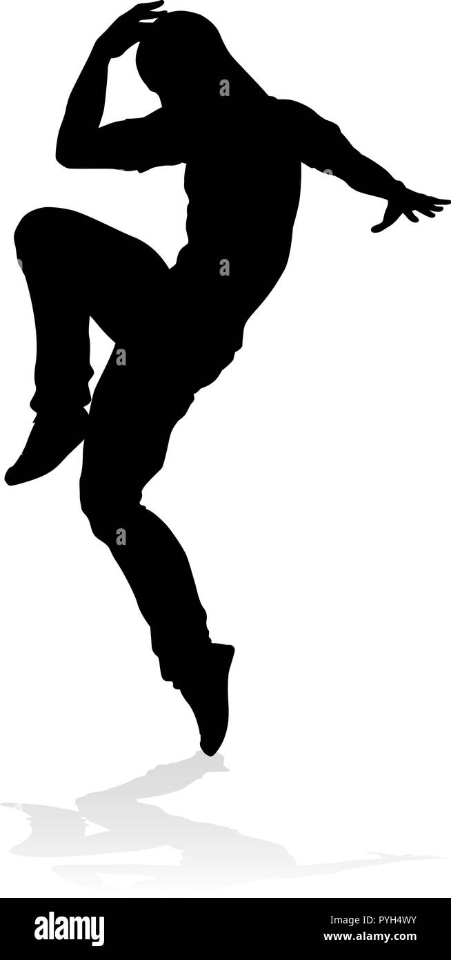 Street Dance Dancer Silhouette Illustration de Vecteur