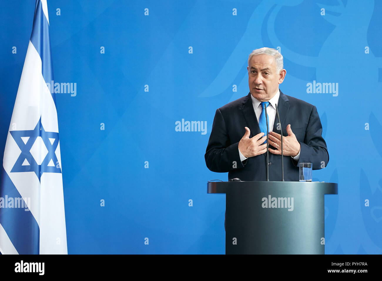 Berlin, Allemagne - l'état d'Israël le Premier Ministre Benjamin Netanyahu. Banque D'Images