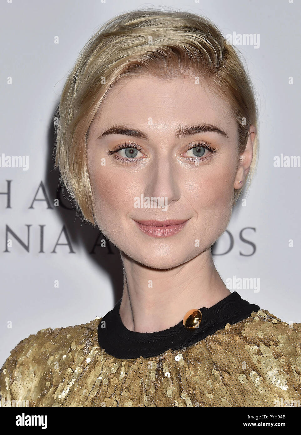 ELIZABETH DEBICKI Australian Film actrice au British Academy 2018 Britannia Awards présenté par Jaguar Land Rover et American Airlines au Beverly Hilton Hotel le 26 octobre 2018 à Beverly Hills, Californie. Banque D'Images