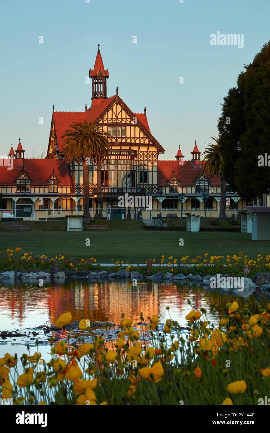 Bath House, Jardins du gouvernement, Rotorua, île du Nord, Nouvelle-Zélande Banque D'Images