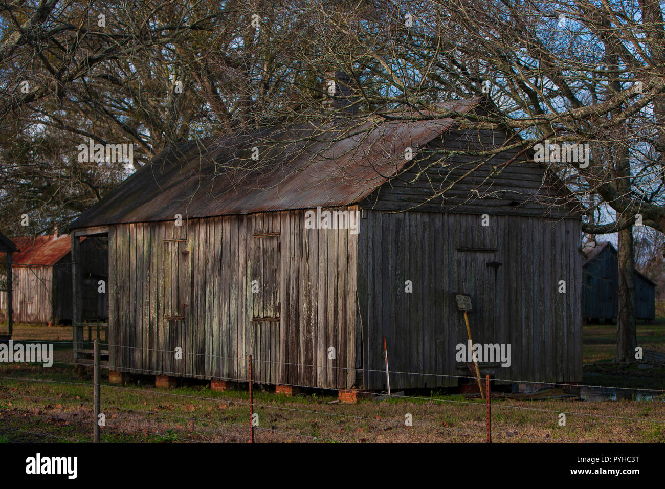 Quartiers à la esclave Laurel Valley plantation de sucre près de Thibodaux, en Louisiane, a été utilisé comme un ensemble pour le long métrage 'Ray', en 2004. Banque D'Images