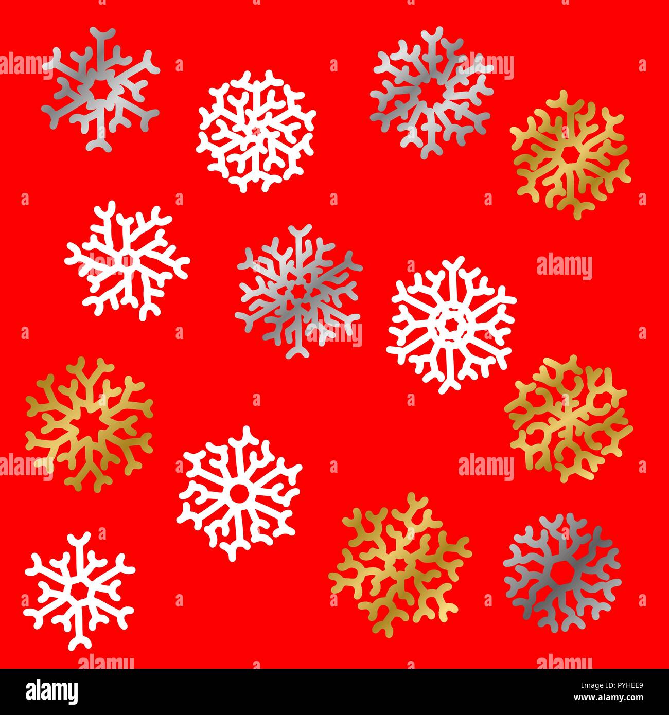 Ensemble de flocons. Maison de collection. Blanc, argent et or flocons de collection. Vector illustration. Illustration de Vecteur