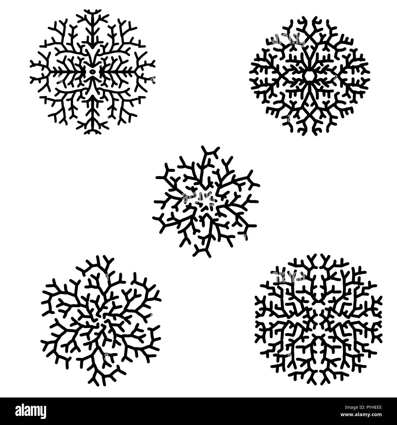 Ensemble de flocons. Maison de collection. Collection flocons isolé sur fond blanc. Vector illustration. Illustration de Vecteur