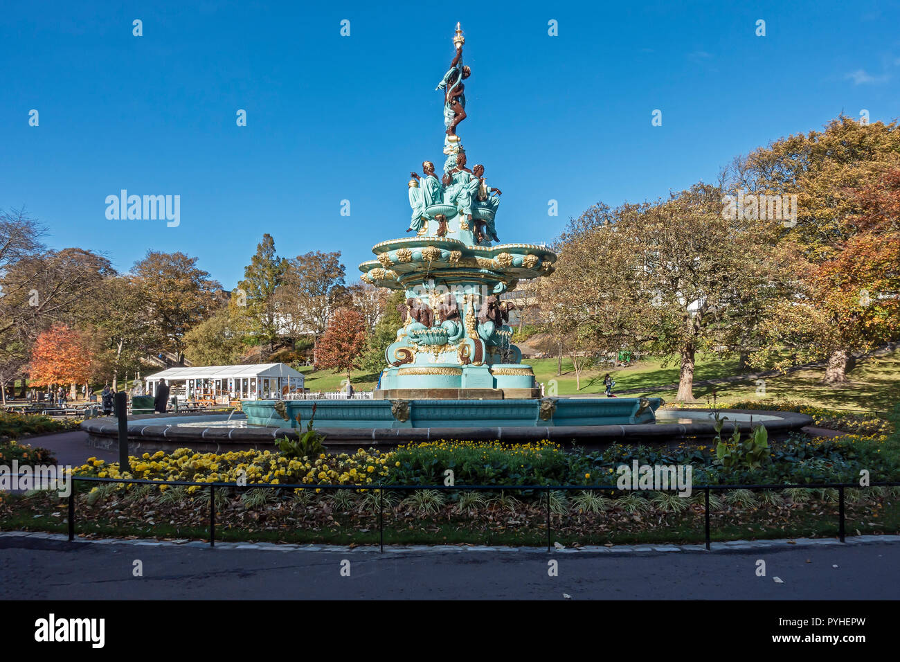 La fontaine de Ross restauré West Princes Street Gardens Edinburgh Scotland UK Banque D'Images