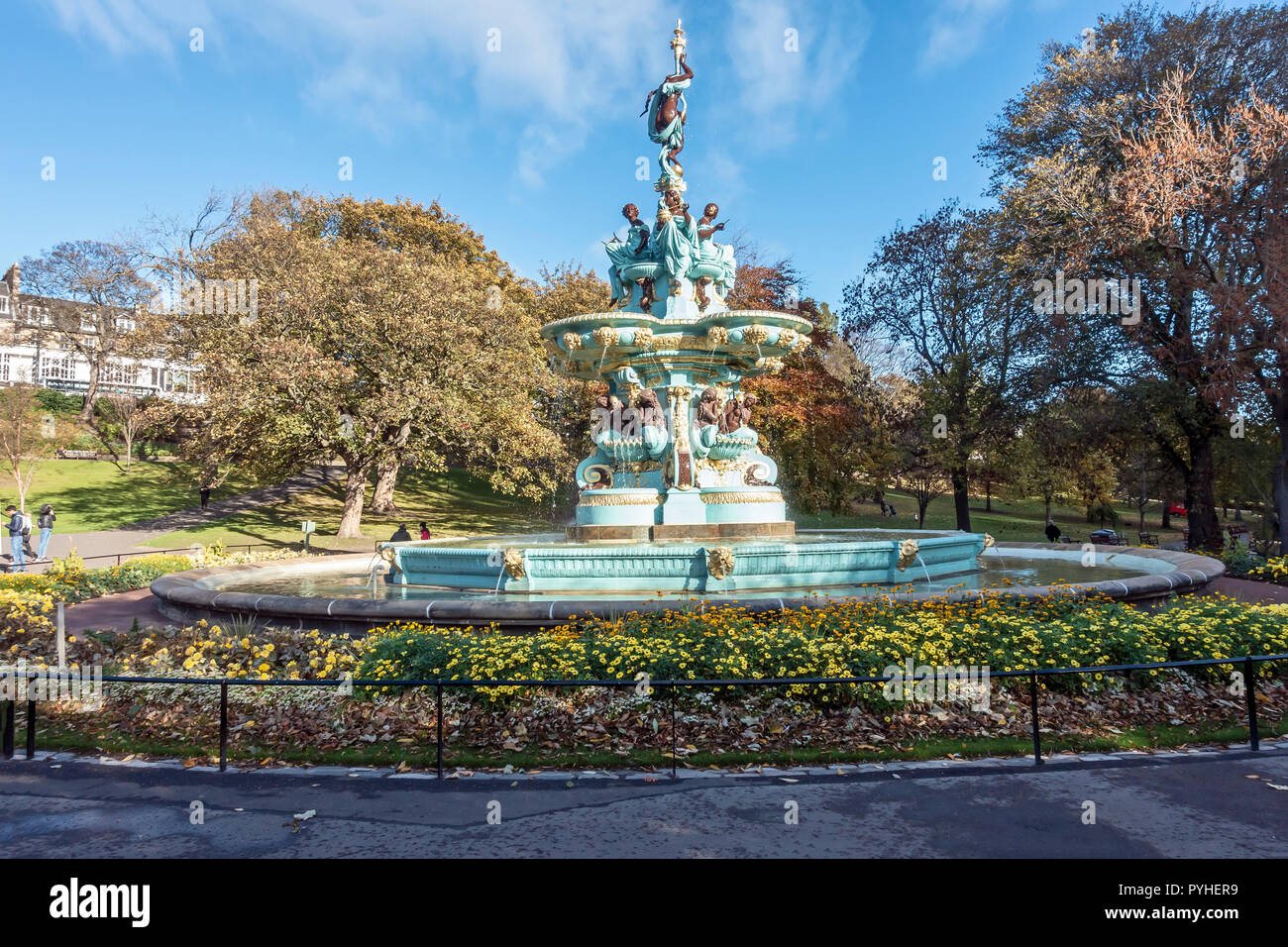 La fontaine de Ross restauré West Princes Street Gardens Edinburgh Scotland UK Banque D'Images