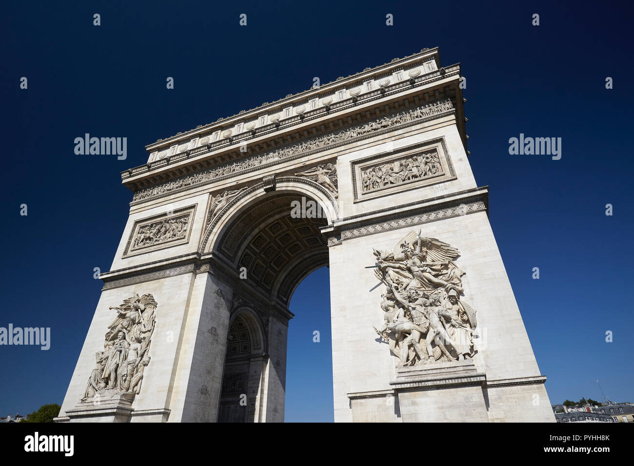 Paris, France - l'Arc de Triomphe, monument de la capitale française à la place Charles-de-Gaulle Banque D'Images