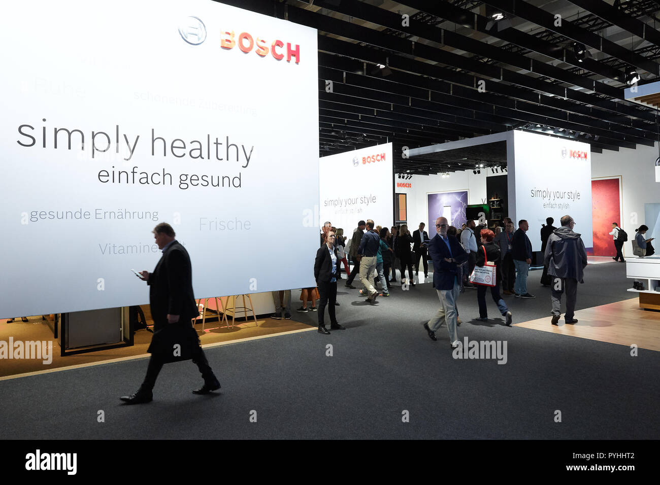 Berlin, Allemagne - La société allemande Bosch présentera ses innovations dans le domaine des appareils électroménagers à l'IFA 2018. Banque D'Images