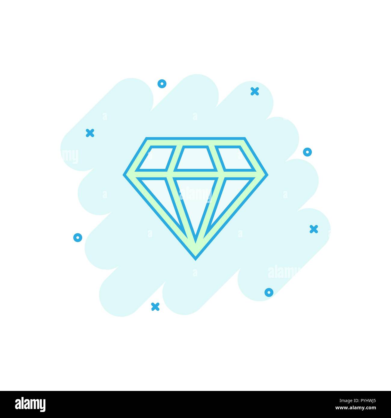 Vector cartoon bijoux diamants icône gem dans le style comique. Gemme  diamant illustration pictogramme. Bijoux d'affaires brillant effet splash  concept Image Vectorielle Stock - Alamy