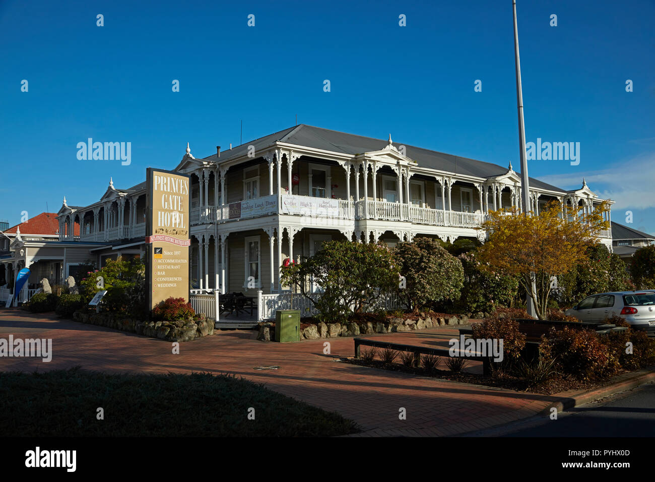 Prince's Gate hôtel historique, Rotorua, île du Nord, Nouvelle-Zélande Banque D'Images