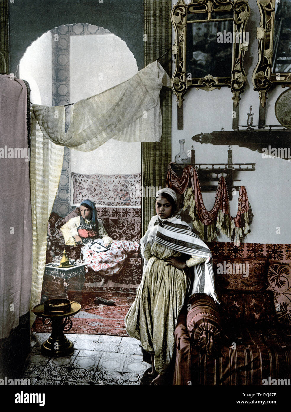 Les femmes mauresques distingués, Alger, Algérie ca. 1899 Banque D'Images