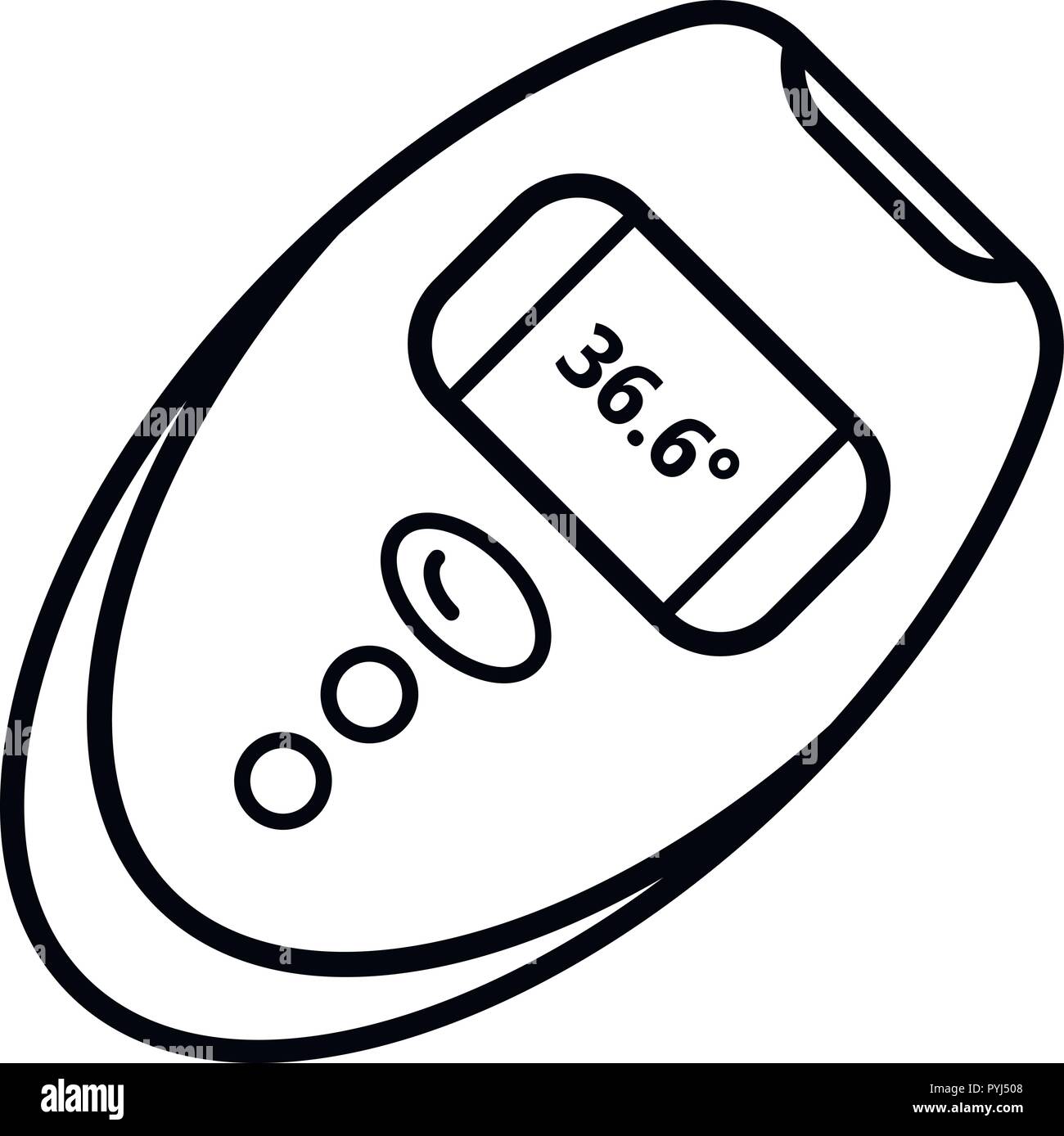Thermomètre numérique, l'icône de style contour Illustration de Vecteur