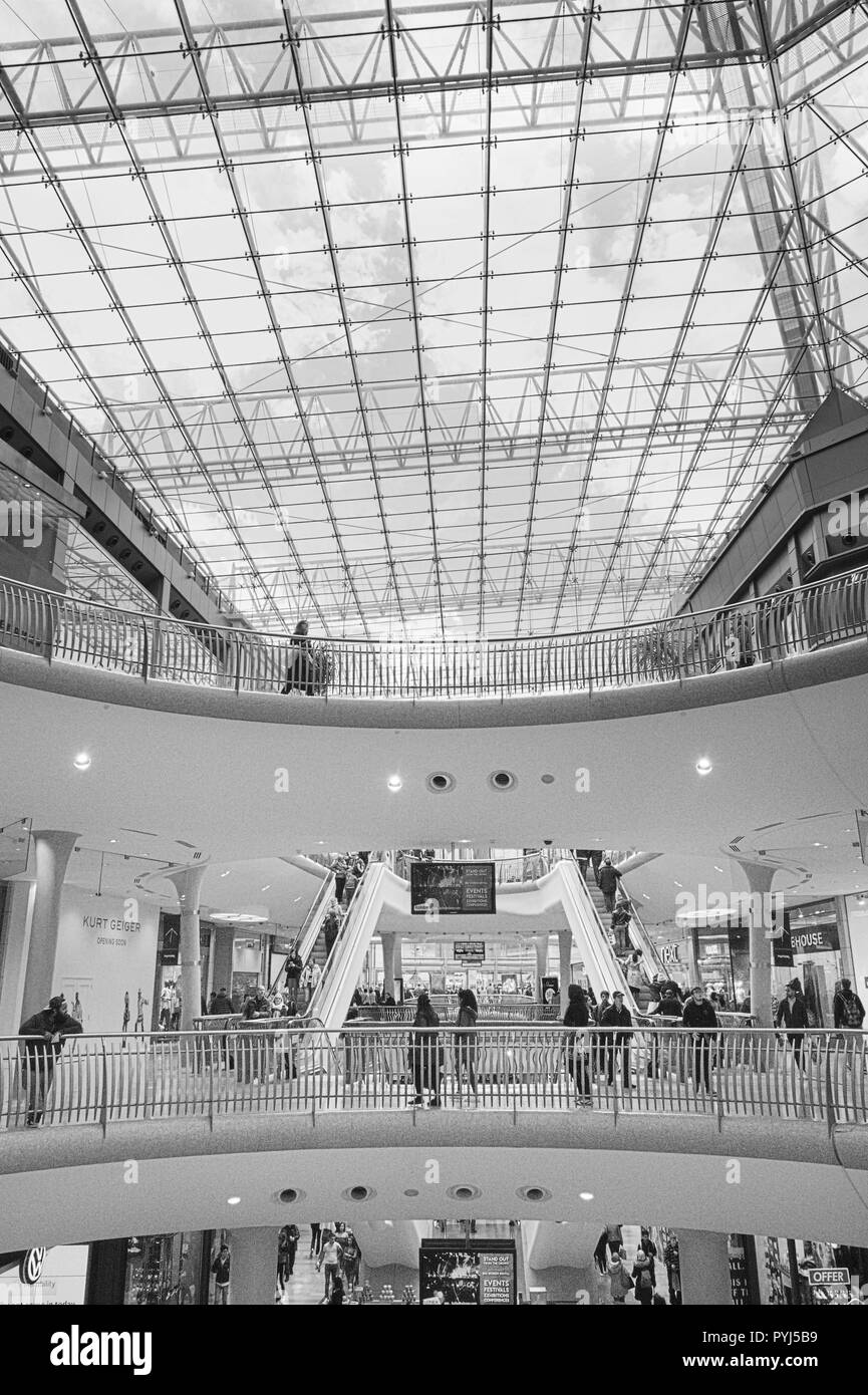 Centre commercial de Birmingham. Vue de l'intérieur. Banque D'Images