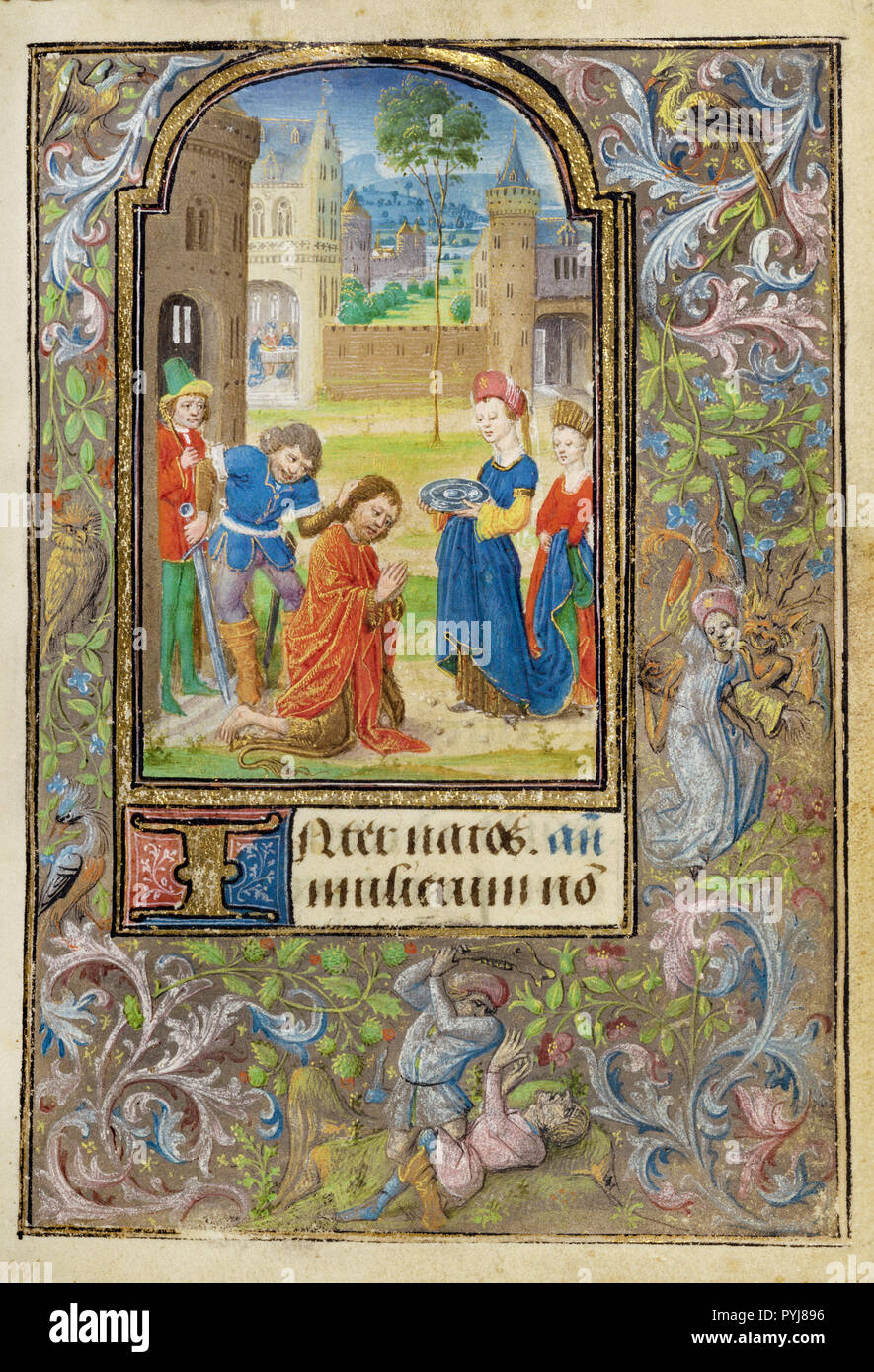 Lieven Van Lathem, la décapitation de Saint Jean Baptiste 1469 couleurs Tempera, feuille d'or, d'or, d'argent, encre sur parchemin, le J. Paul Getty Museum, Los Angeles, USA. Banque D'Images Lieven Van Lathem, la décapitation de Saint Jean Baptiste 1469 couleurs Tempera, feuille d'or, d'or, d'argent, encre sur parchemin, le J. Paul Getty Museum, Los Angeles, USA. Banque D'Images