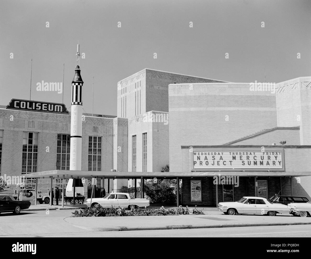 En octobre 1963, le projet Mercure résumé Conférence a eu lieu à Houston, TX, Coliseum. Banque D'Images