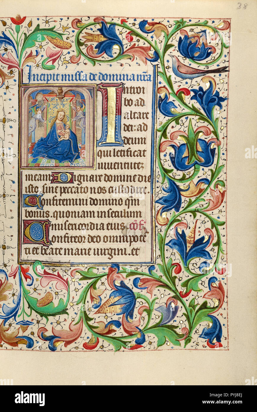 Maître de la Lee Heures, La Vierge et l'enfant, vers 1450-1455 Tempera, couleurs, feuilles d'or, et de l'encre sur parchemin, le J. Paul Getty Museum, Los Angeles, USA. Banque D'Images