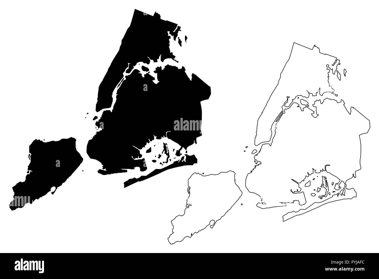 New York City ( États-Unis villes, États-Unis d'Amérique, USA, New York City NY) ou map vector illustration, scribble croquis Ville de New York voir la carte Illustration de Vecteur