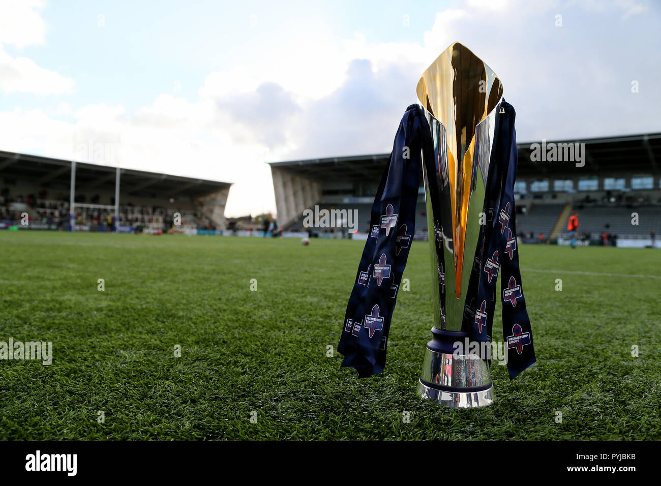 Premiership Rugby Cup sur l'écran avant le Premiership Rugby Cup match à Kingston Park, Newcastle. Banque D'Images