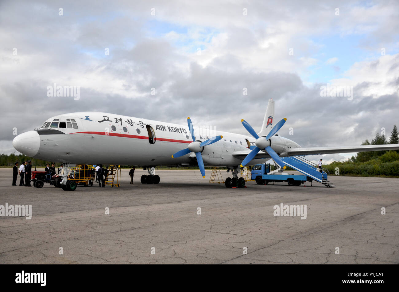 9/01/2018, Samjiyong, North-Korea : Avion de l'Ancienne Russie 60ou 70 est toujours d'être régulièrement utilisé pour l'aviation civile en North-Korea Banque D'Images
