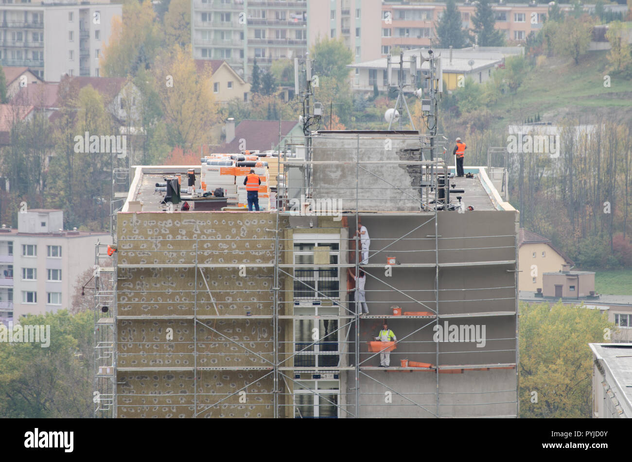 La rénovation des travailleurs et de l'histoire ancienne chambre - scène d'en haut Banque D'Images