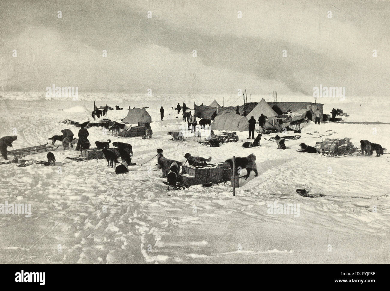 L'expédition de Shackleton campé sur la glace de mer Banque D'Images