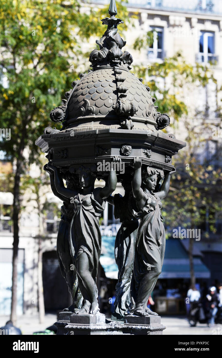 Fontaine Wallace à Paris - France Banque D'Images