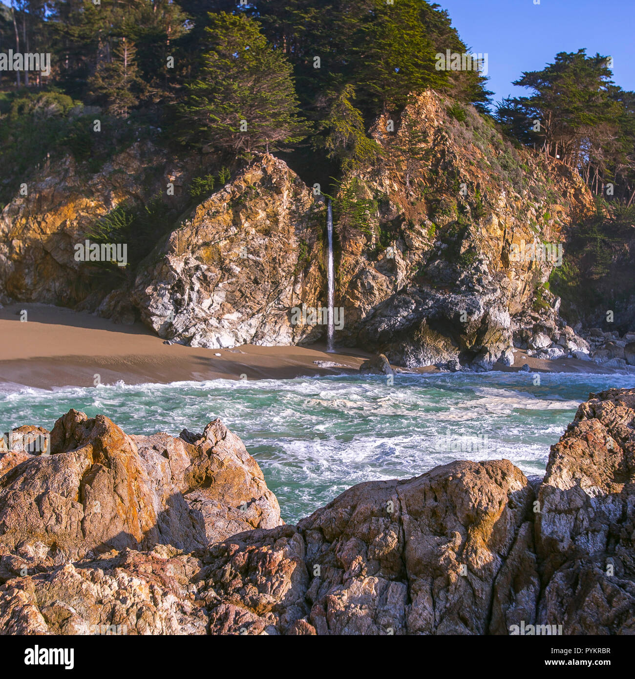 McWay Falls spectaculaire dans la région de Big Sur, Californie Banque D'Images