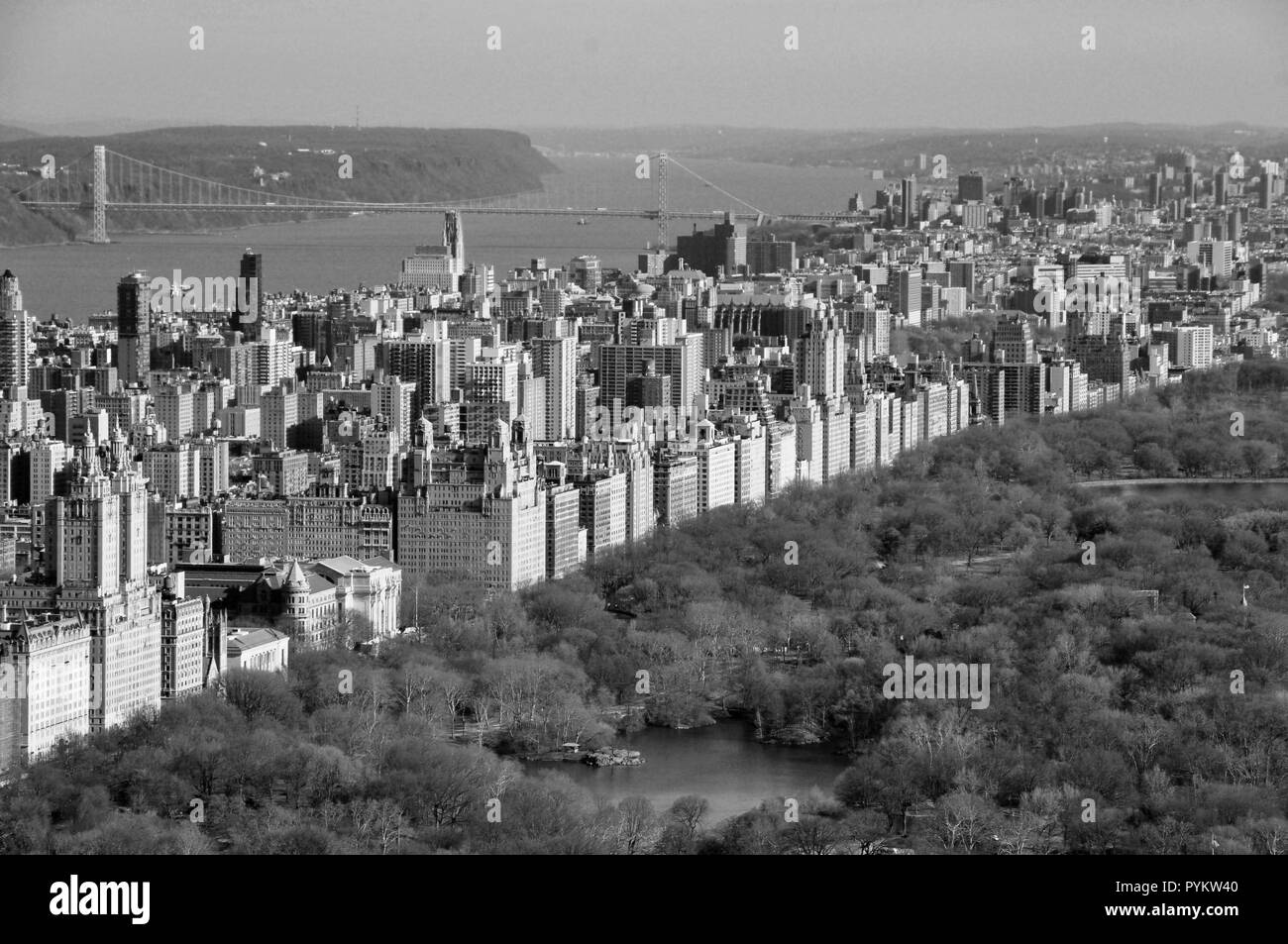 New York central park noir blanc gris Banque D'Images