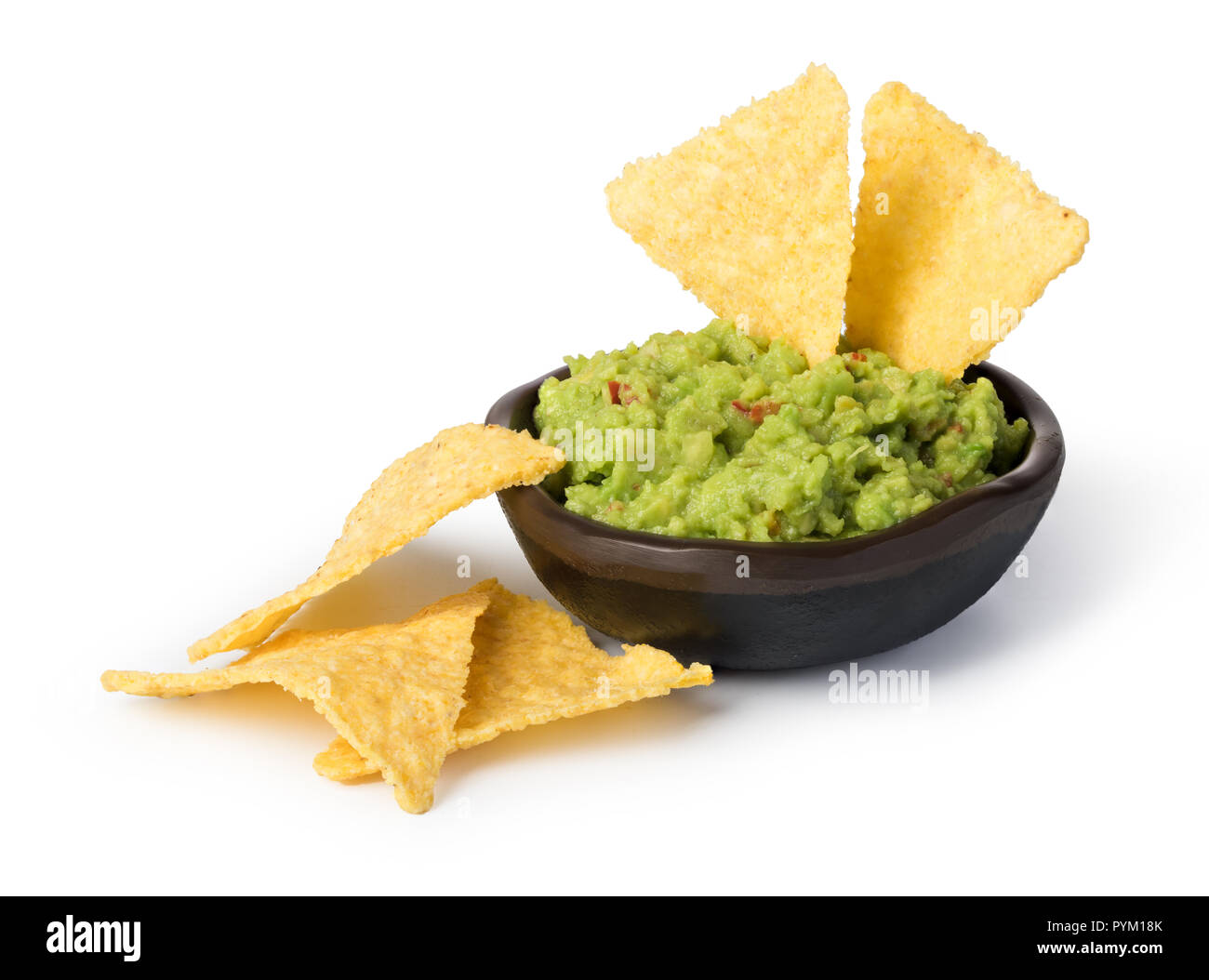 Nachos chips de maïs avec la sauce sur une table en bois. Banque D'Images