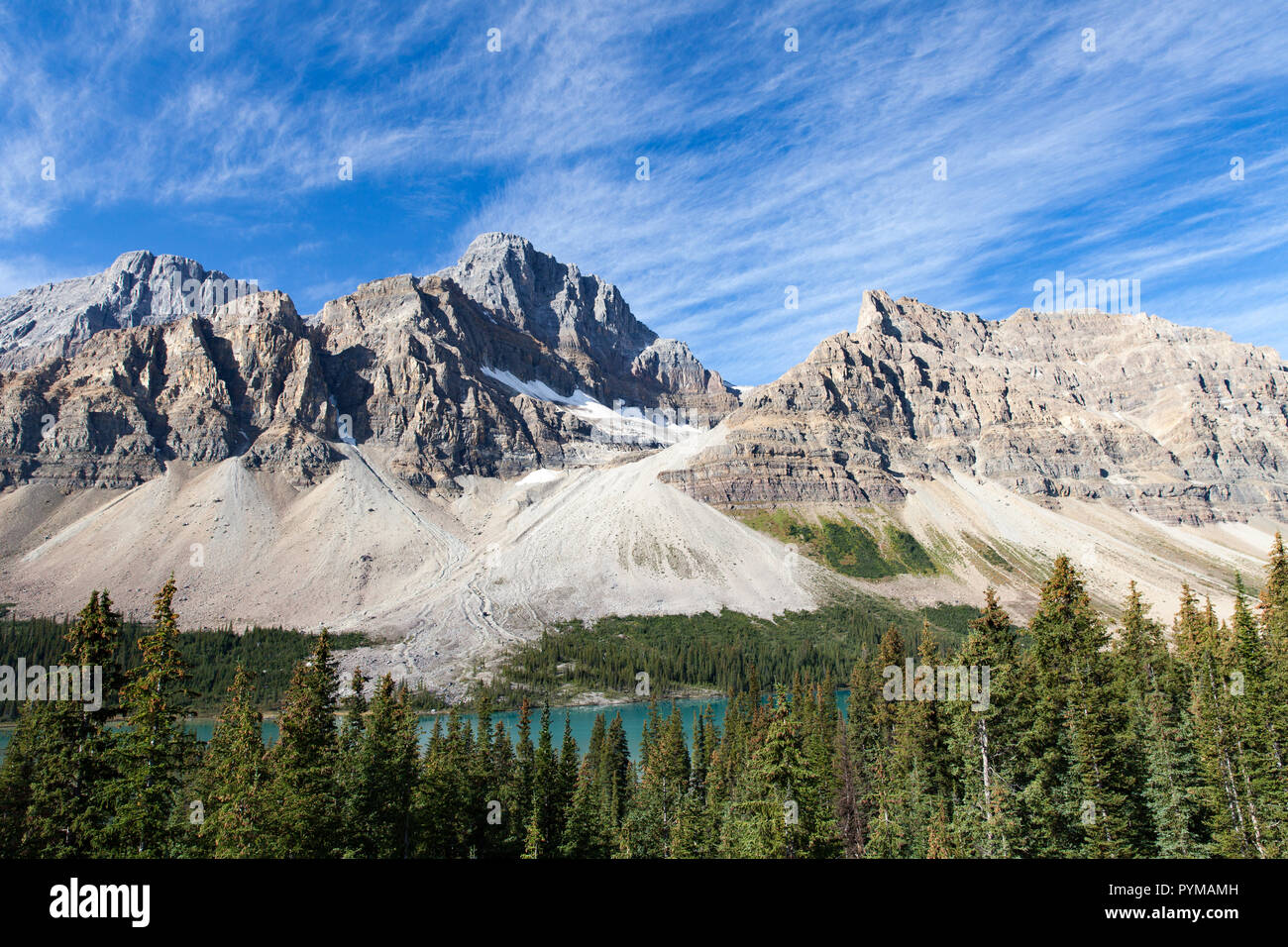 Bow Lake, Icefield Parkway, Alberta, Canada Banque D'Images
