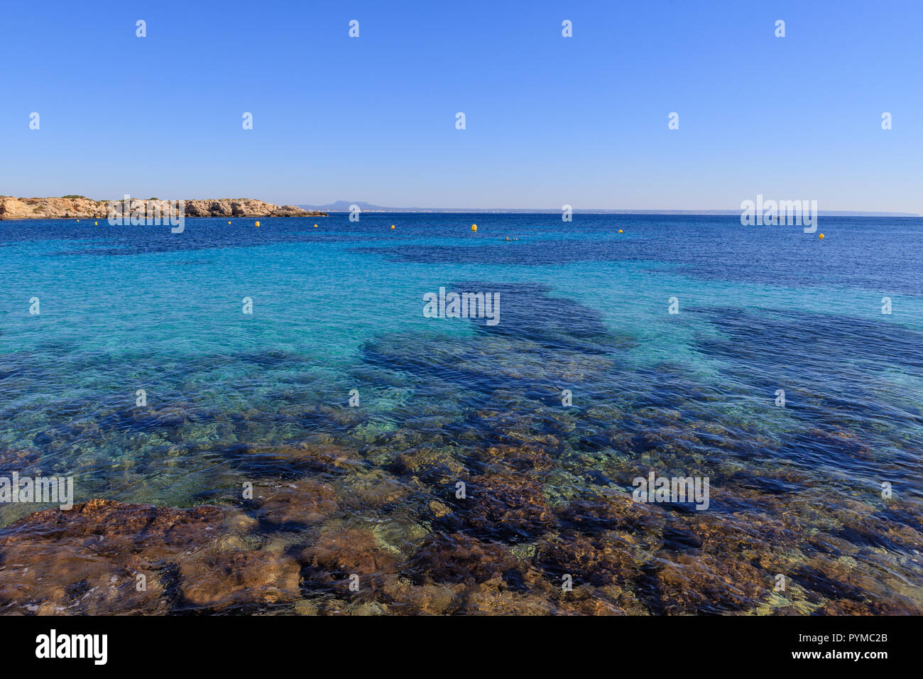 Mallorca, Espagne, l'eau de mer propre, seascape Illettes Banque D'Images