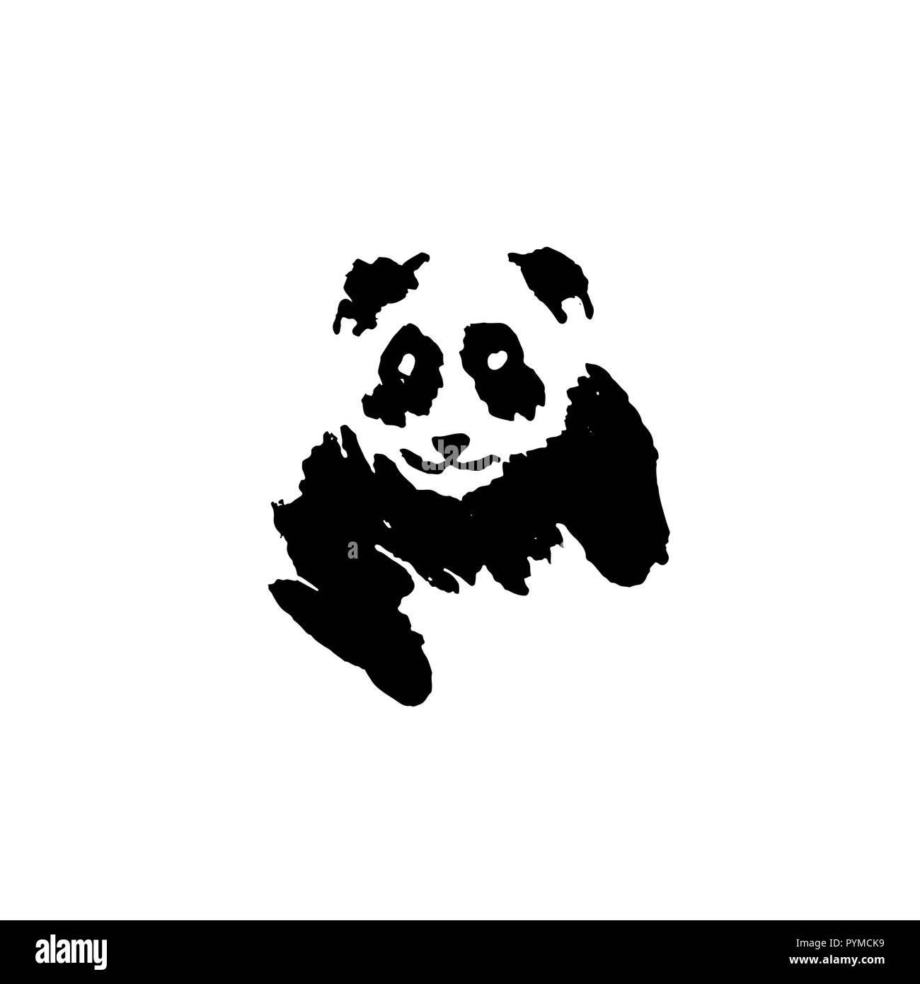 Panda Bear brosse. Absract vector illustration. Illustration de Vecteur