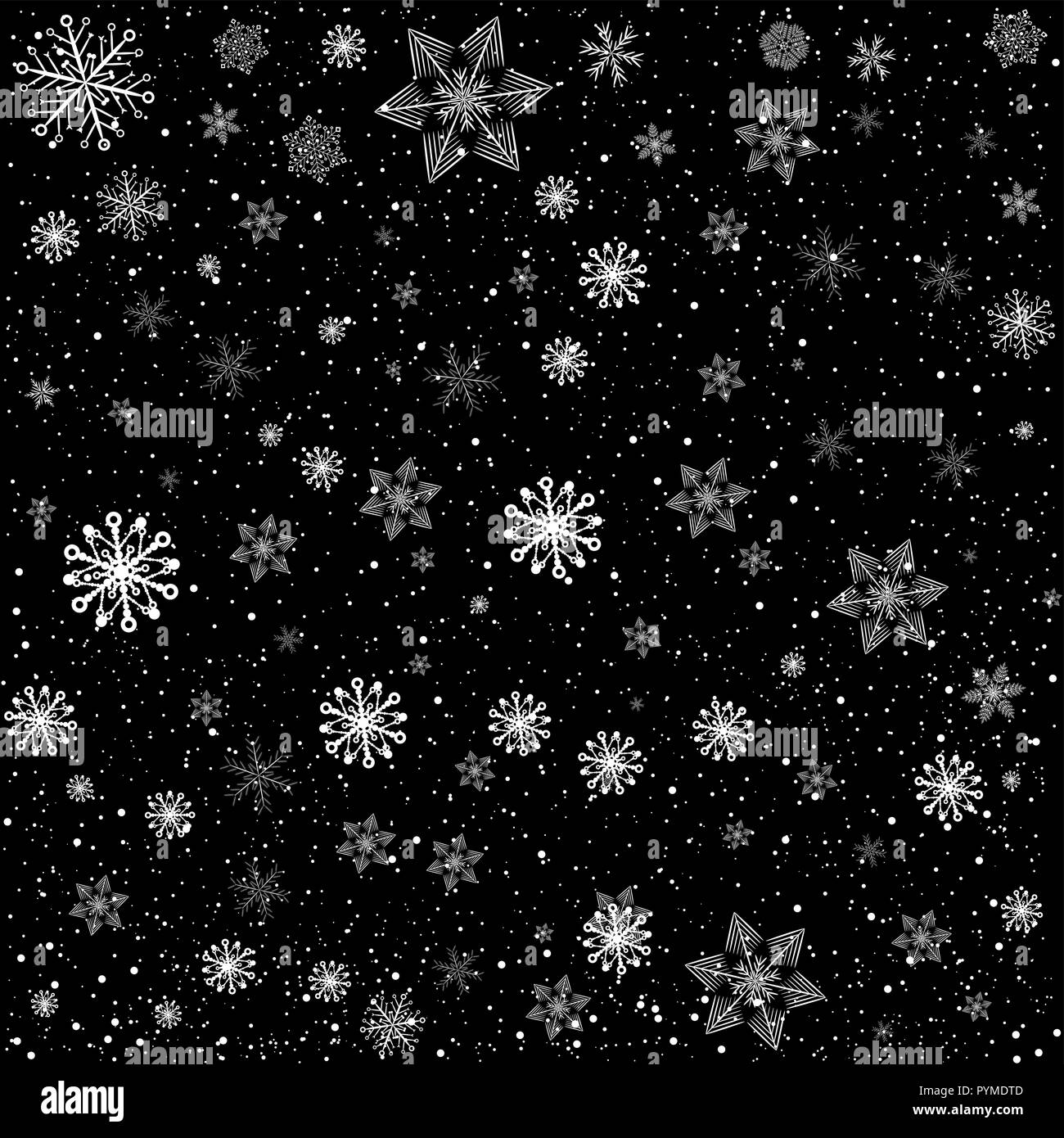 Arrière-plan de neige noël noir Illustration de Vecteur